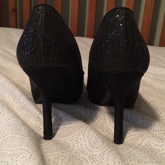 Nina Black Sparkle Heels - Picture 3 of 6